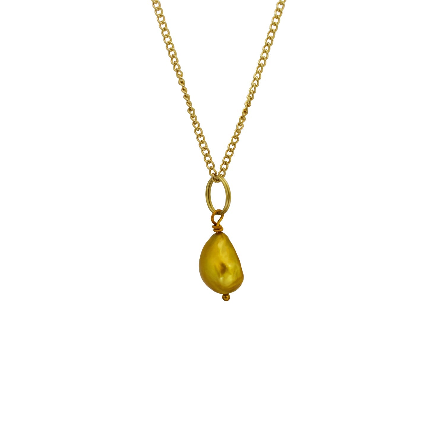 Gold freshwater pearl pendant necklace | by Ifemi Jewels-0