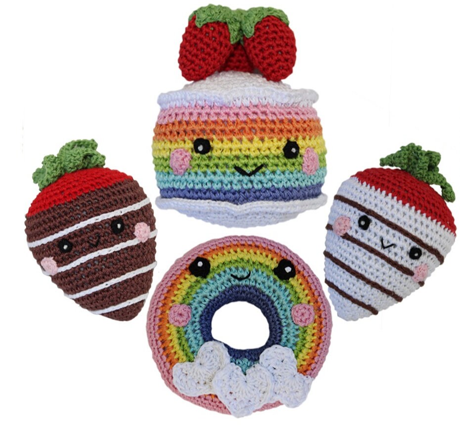 Knit Knacks Organic Cotton Pet & Dog Toys, "Sweet Tooth Group" (Choose from 10 different options!)-3