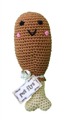 Knit Knacks Organic Cotton Pet & Dog Toys, "Food Collection" (Choose from: Hamburger, Hot Dog, Drumstick, Pizza, Soda, or Ice Cream Cone)-5