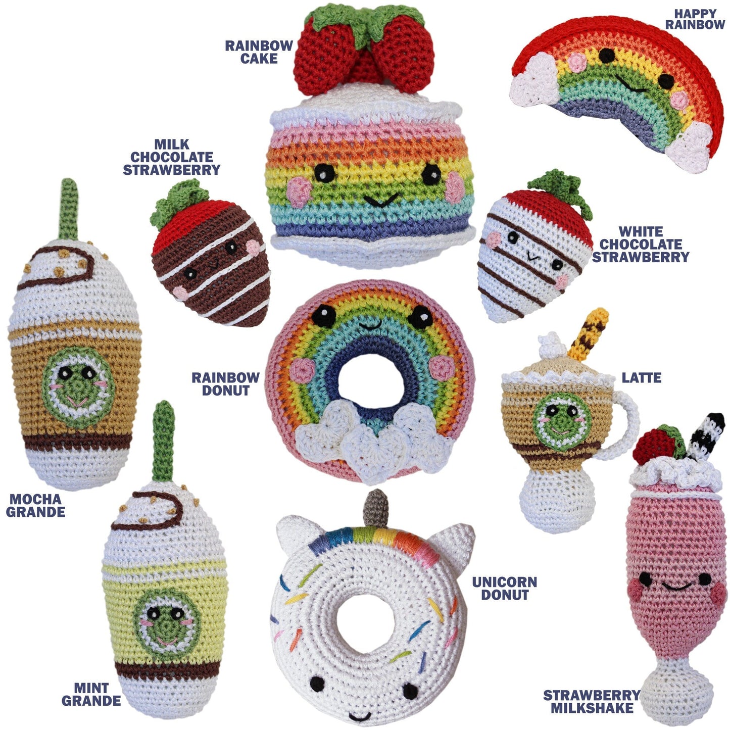 Knit Knacks Organic Cotton Pet & Dog Toys, "Sweet Tooth Group" (Choose from 10 different options!)-1