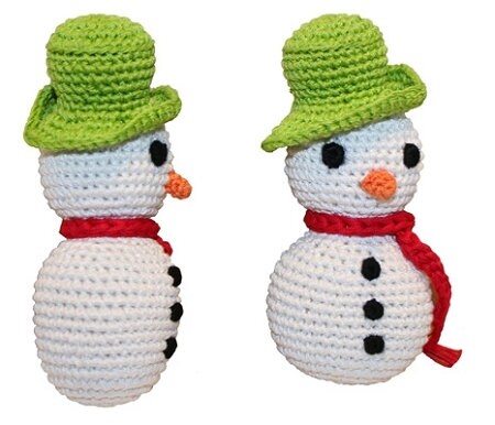 Knit Knacks Organic Cotton Pet& Dog Toys, "Christmas Group" (Choose from: Rudy Reindeer, Christmas Tree, Ornament, Snowman, Gingerbread Man)-6
