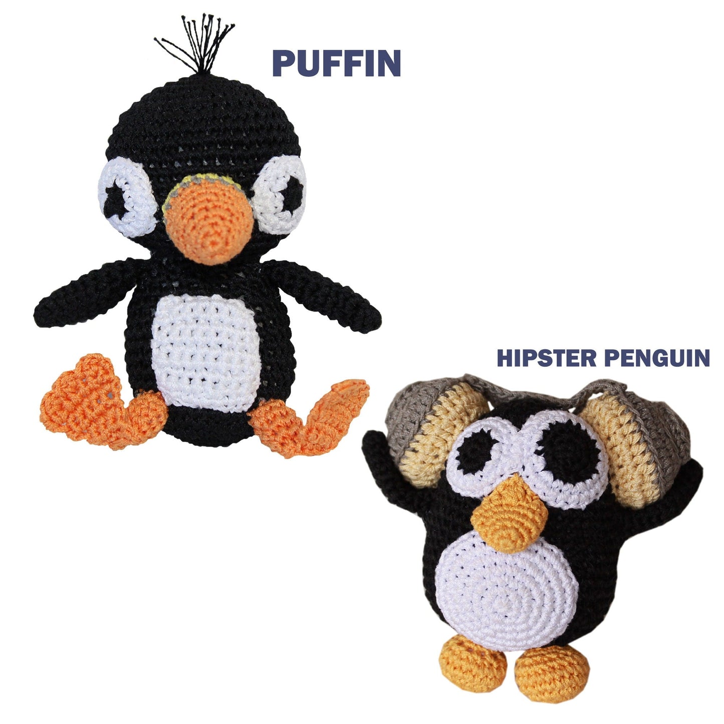 Knit Knacks Organic Cotton Pet & Dog, Puffin or Hipster Penguin-1