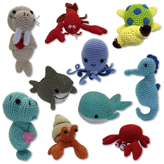 Knit Knacks Organic Cotton Pet & Dog Toys, "Ocean Buddies Group" (Choose from 10 different options!)-0