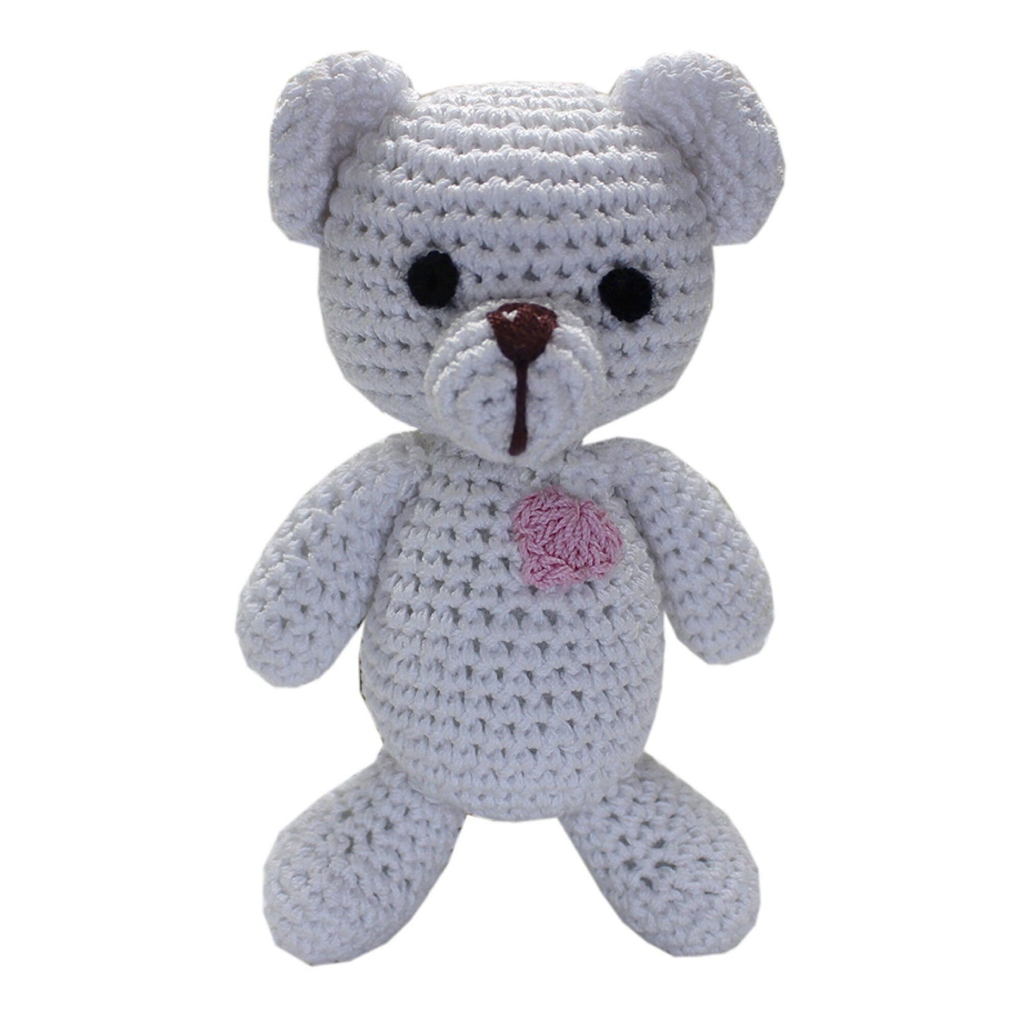 Knit Knacks Organic Cotton Pet, Dog & Cat Toy, "Teddy The White Bear"-0