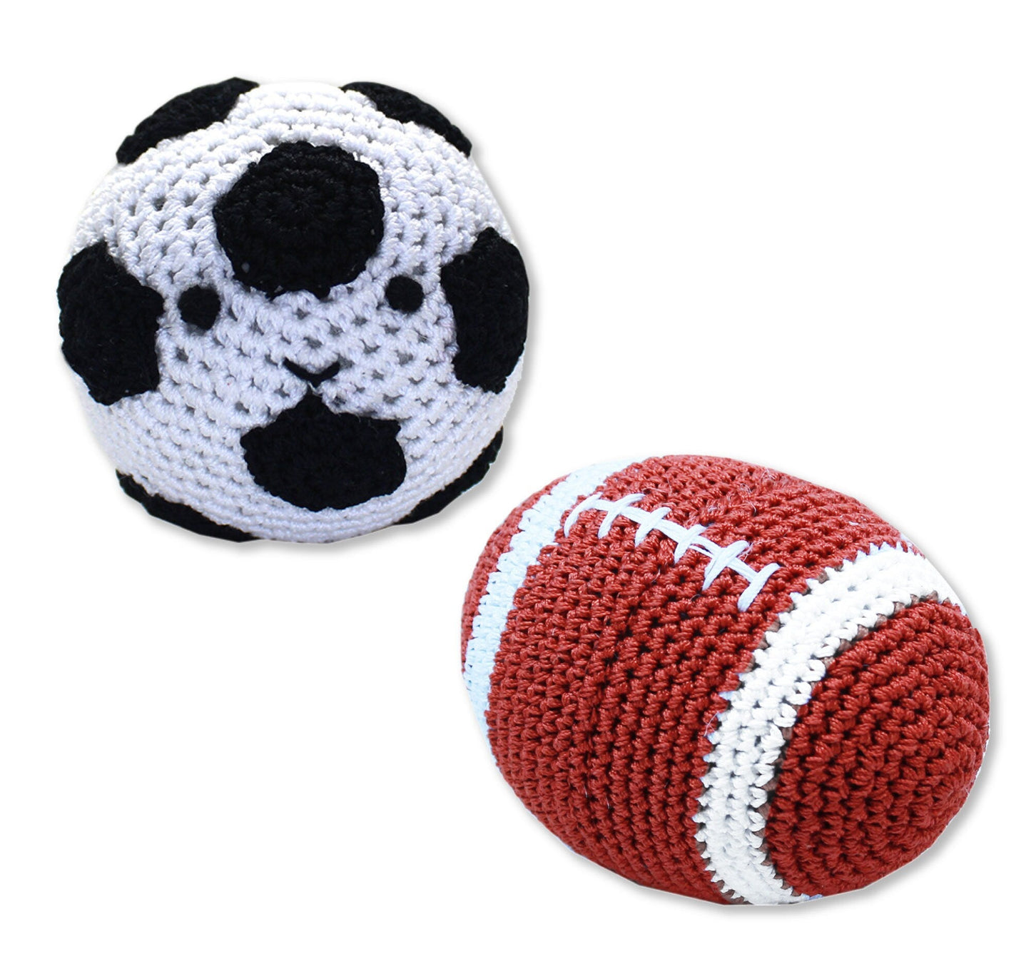 Knit Knacks Organic Cotton Pet & Dog Toys, "Sports Group" (Choose from Soccer or Football)-0