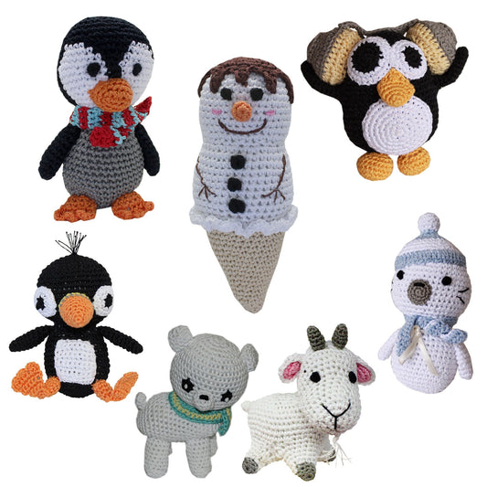 Knit Knacks Organic Cotton Pet & Dog Toys, "Winter Friends Group" (Choose from 7 options!)-0