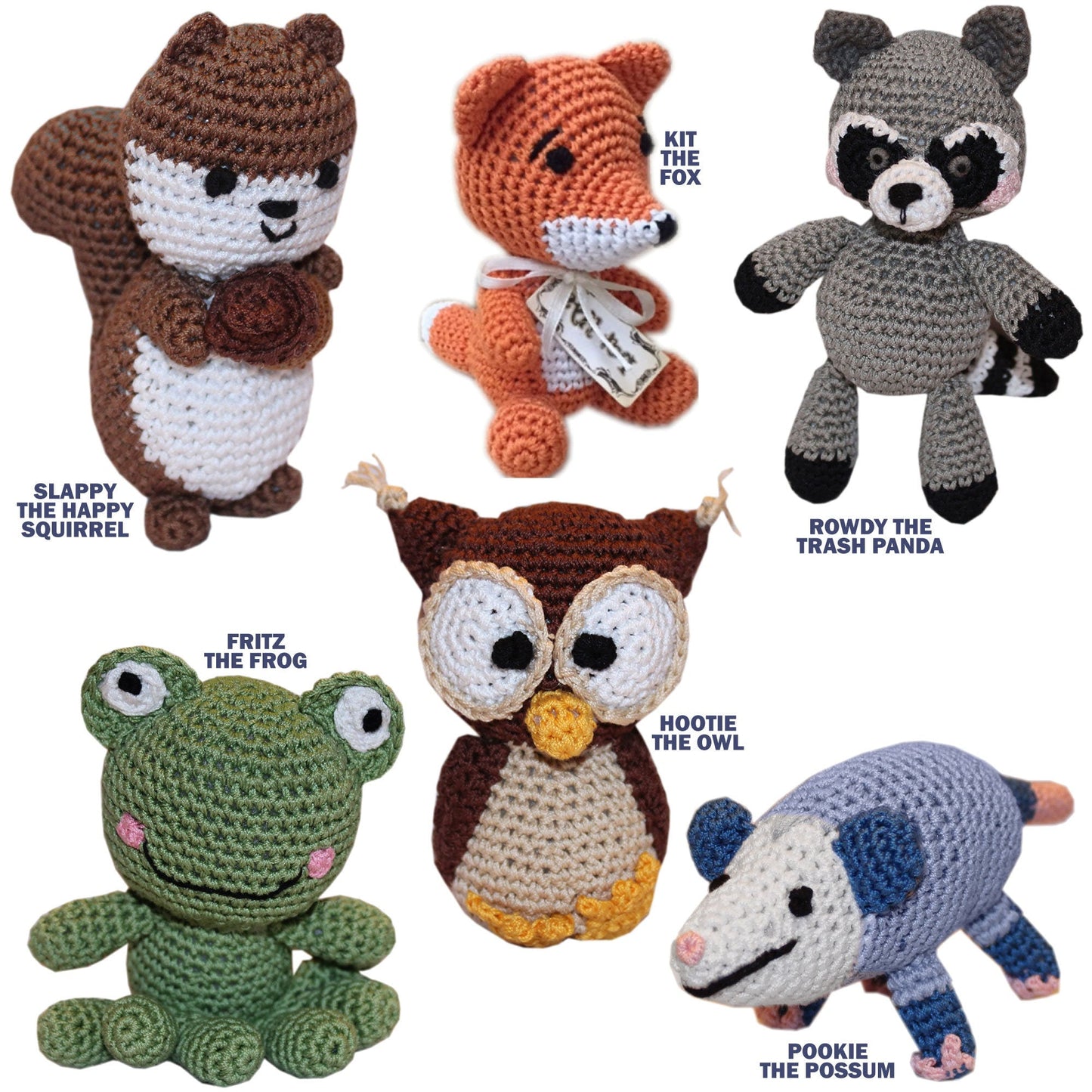 Knit Knacks Organic Cotton Pet& Dog Toys, "Woodland Friends Group" (Choose from 6 options!)-1