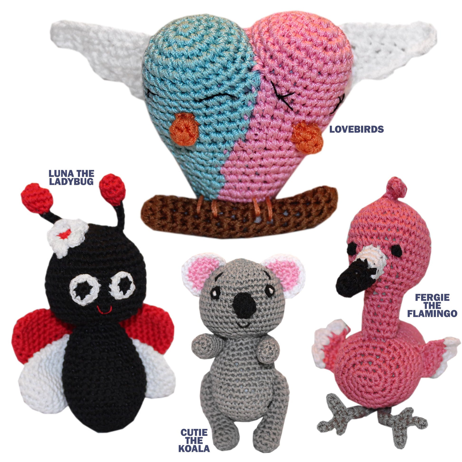 Knit Knacks Organic Cotton Pet & Dog Toys, "Valentine's Friends Group" (Choose from 4 different options!)-1