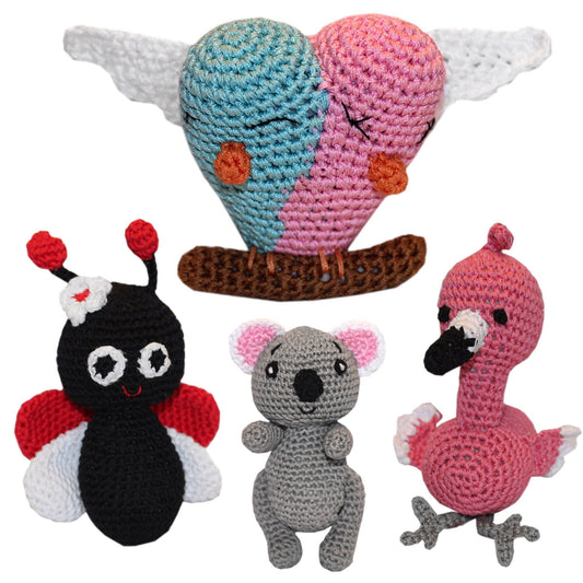 Knit Knacks Organic Cotton Pet & Dog Toys, "Valentine's Friends Group" (Choose from 4 different options!)-0