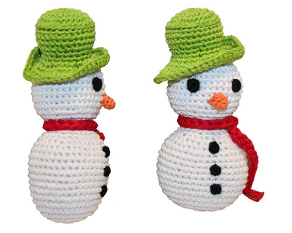 Knit Knacks Organic Cotton Pet, Dog & Cat Toy, "Frost The Snowman"-0