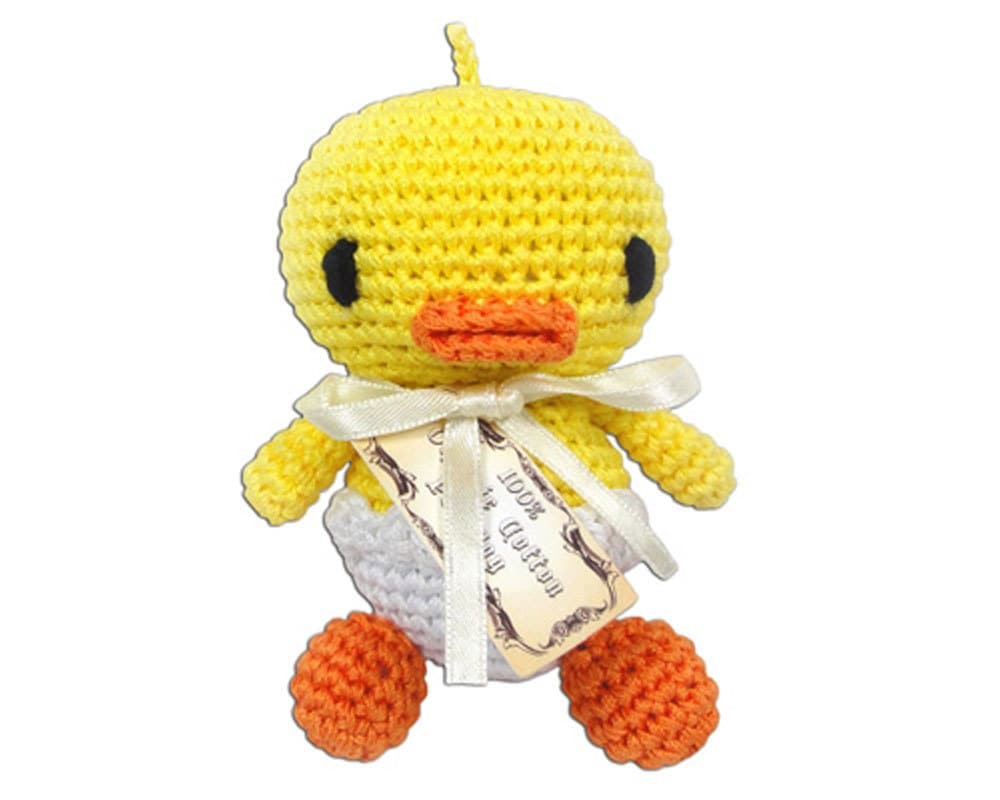 Knit Knacks Organic Cotton Pet, Dog & Cat Toy, "Hatch The Baby Duck"-0