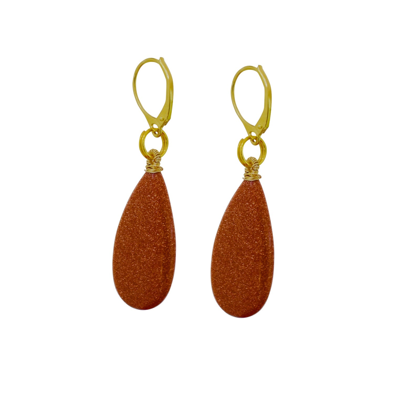 Brown Goldstone Yellow Gold Vermeil Earrings, Bold and Beautiful Statement Jewelry, Bloom Collection | by nlanlaVictory-3