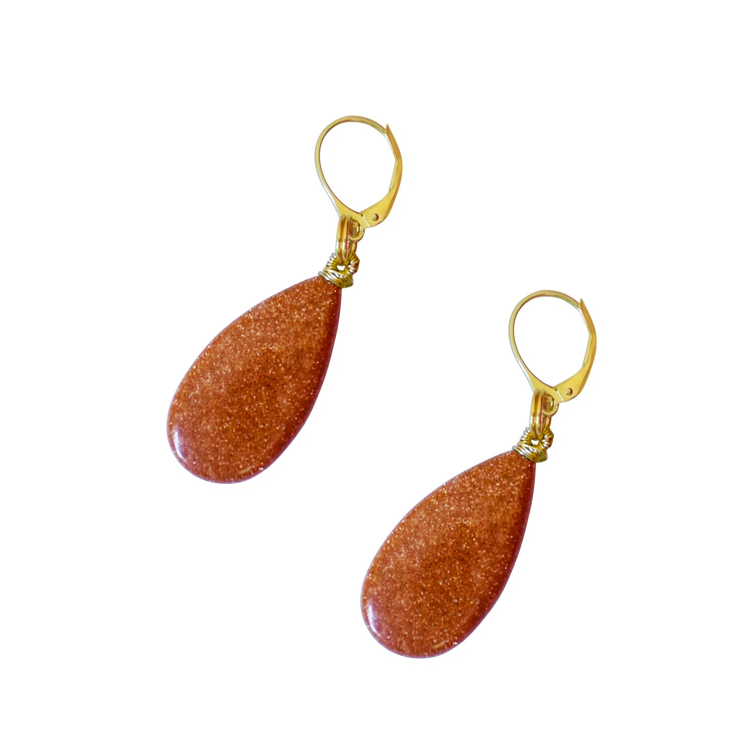 Brown Goldstone Yellow Gold Vermeil Earrings, Bold and Beautiful Statement Jewelry, Bloom Collection | by nlanlaVictory-4