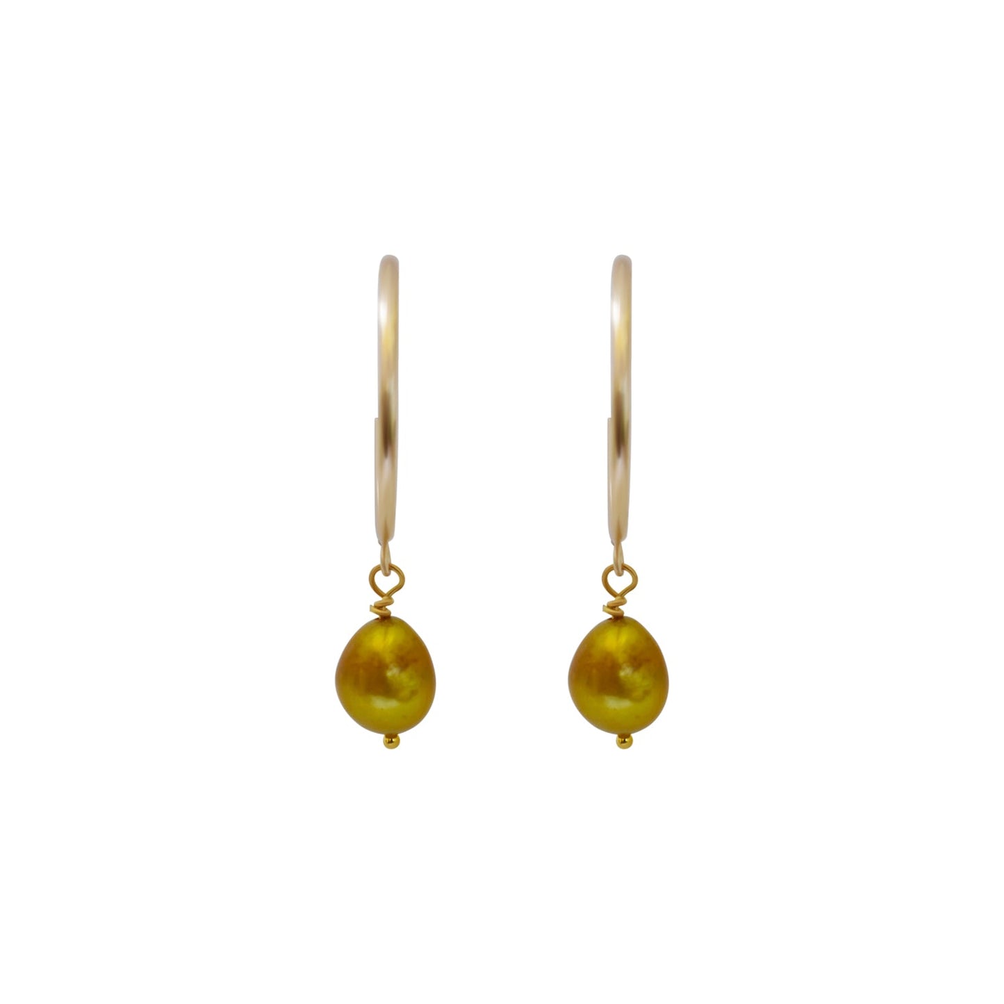 Gold freshwater pearl hoop earrings | by Ifemi Jewels-1