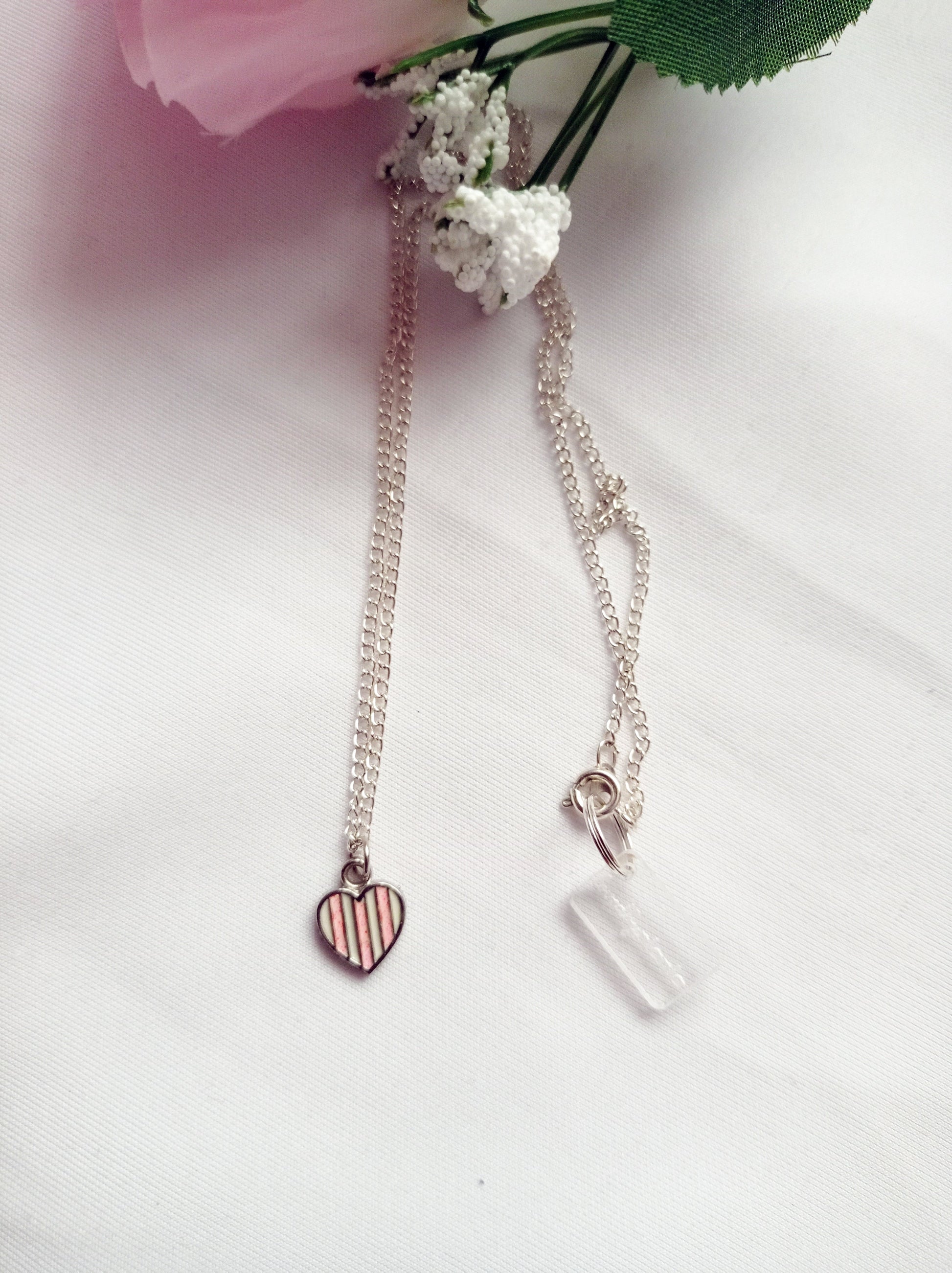 Candy Striped Heart Necklace, Playing Cards inspired Queen of Hearts | by lovedbynlanla-4