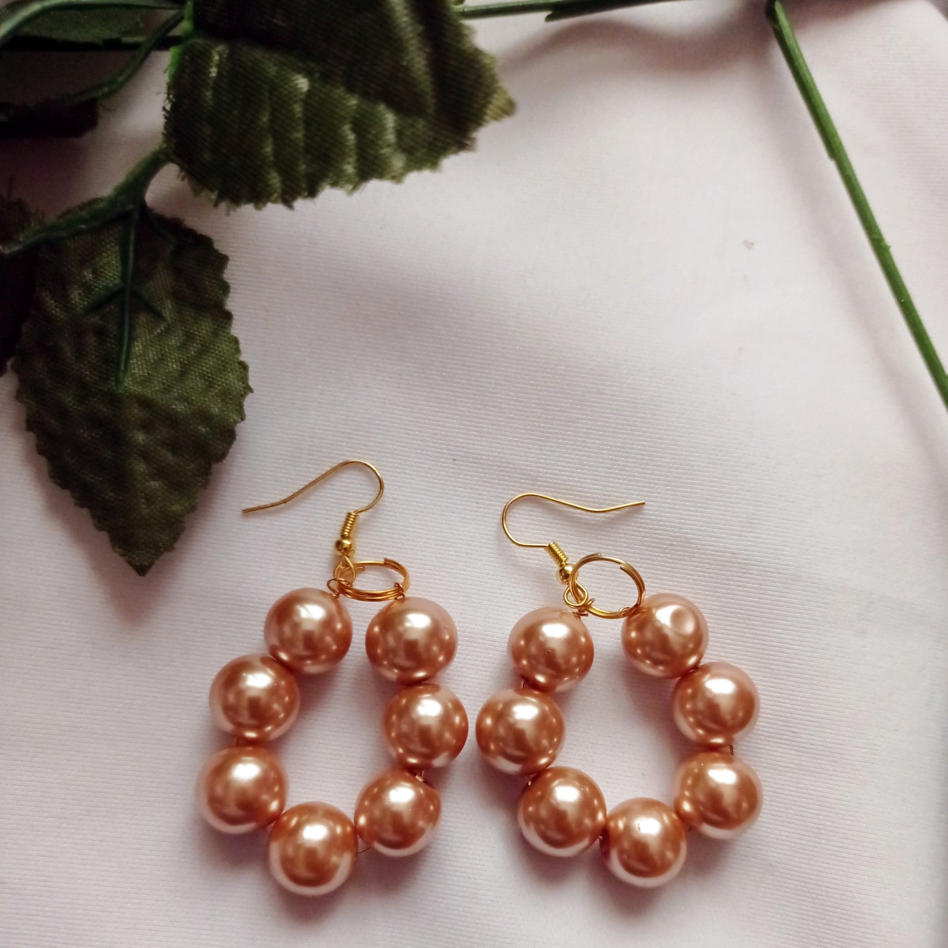 Bronze Glass Pearl Earrings, Glass Pearl Jewelry, Unique Earrings | by lovedbynlanla-4