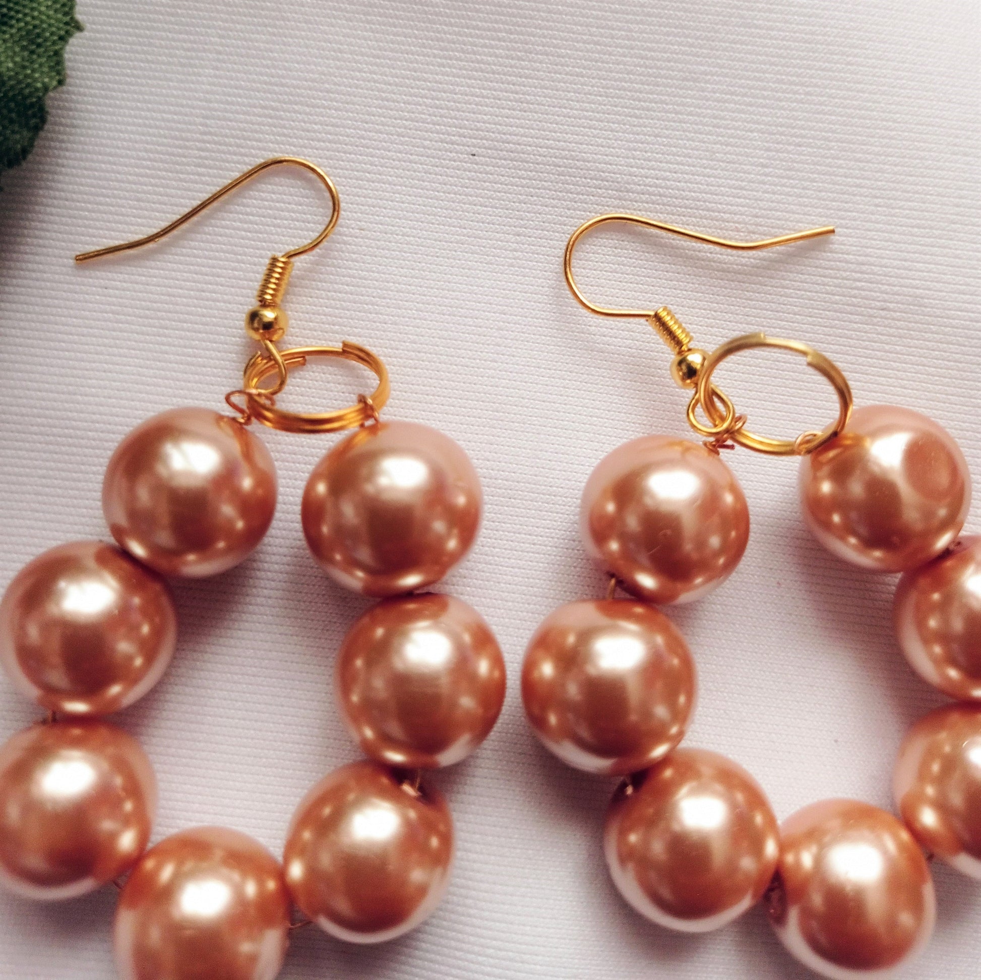Bronze Glass Pearl Earrings, Glass Pearl Jewelry, Unique Earrings | by lovedbynlanla-5