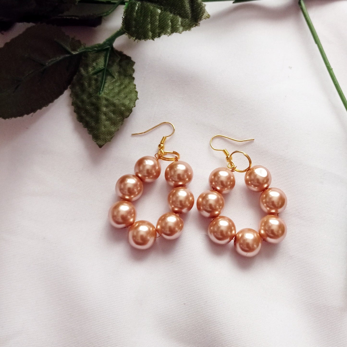 Bronze Glass Pearl Earrings, Glass Pearl Jewelry, Unique Earrings | by lovedbynlanla-6