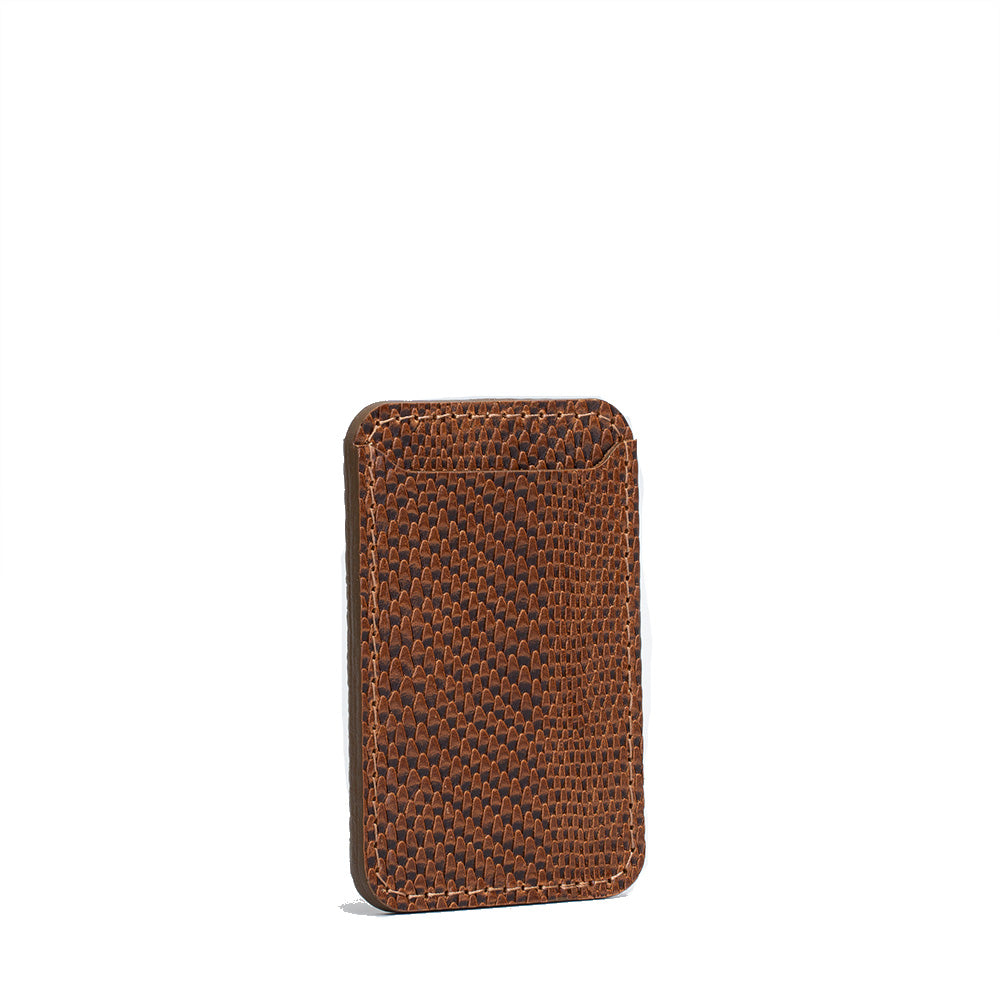 Leather wallet with MagSafe - Embossed Snake Print-0