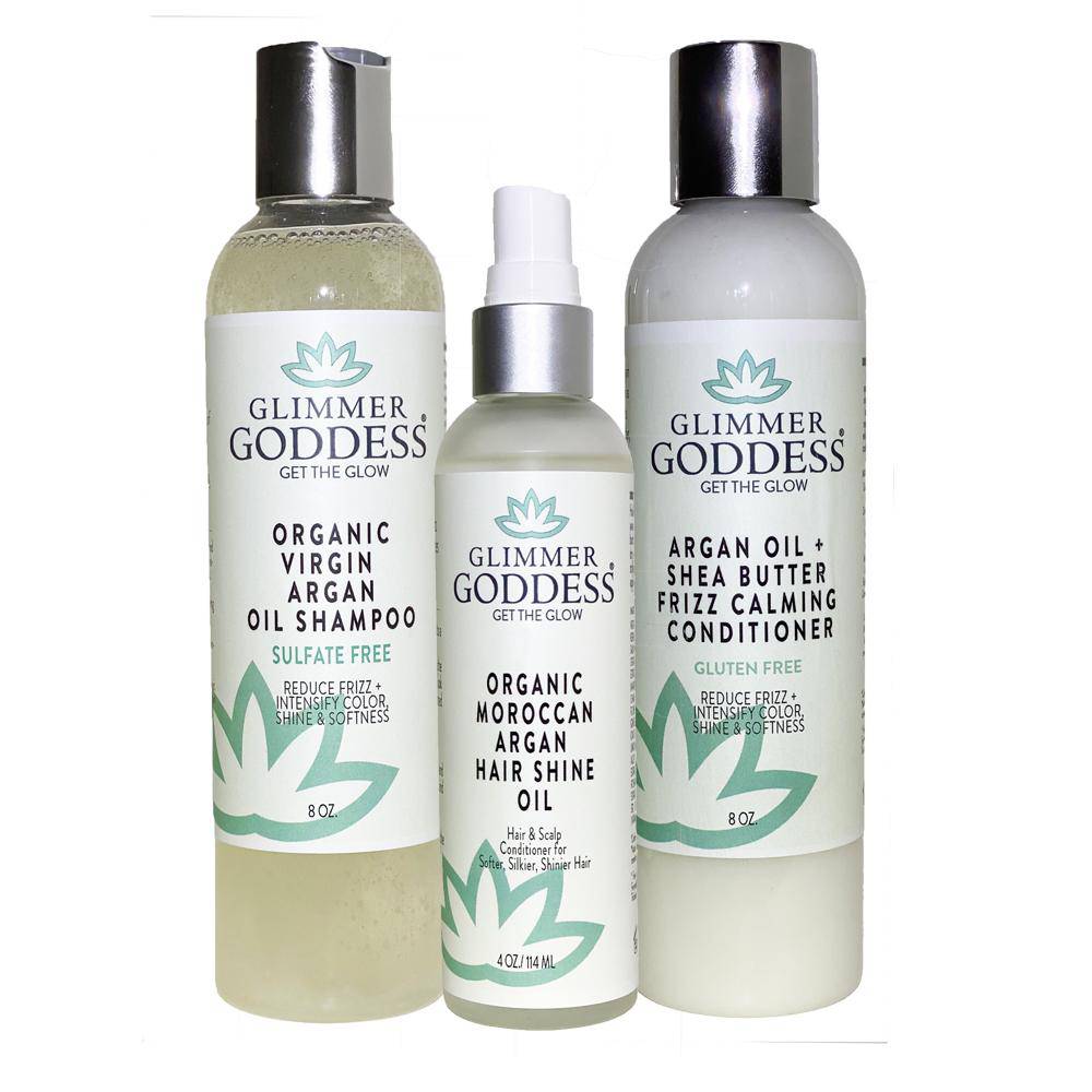 Organic Argan Oil Shampoo and Conditioner with Hair Shine Spray-0