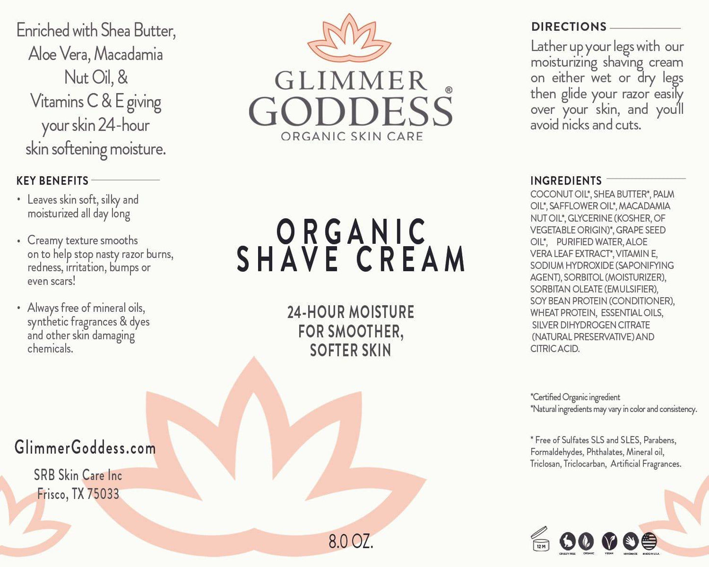 Organic Shave Cream w/Aloe, Coconut Oil & Shea Butter-2