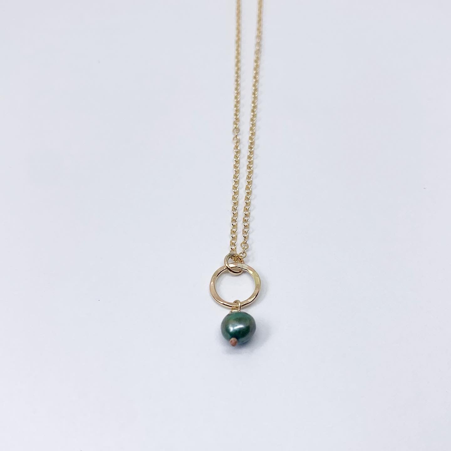 Pearl Drop Charm Necklace-11