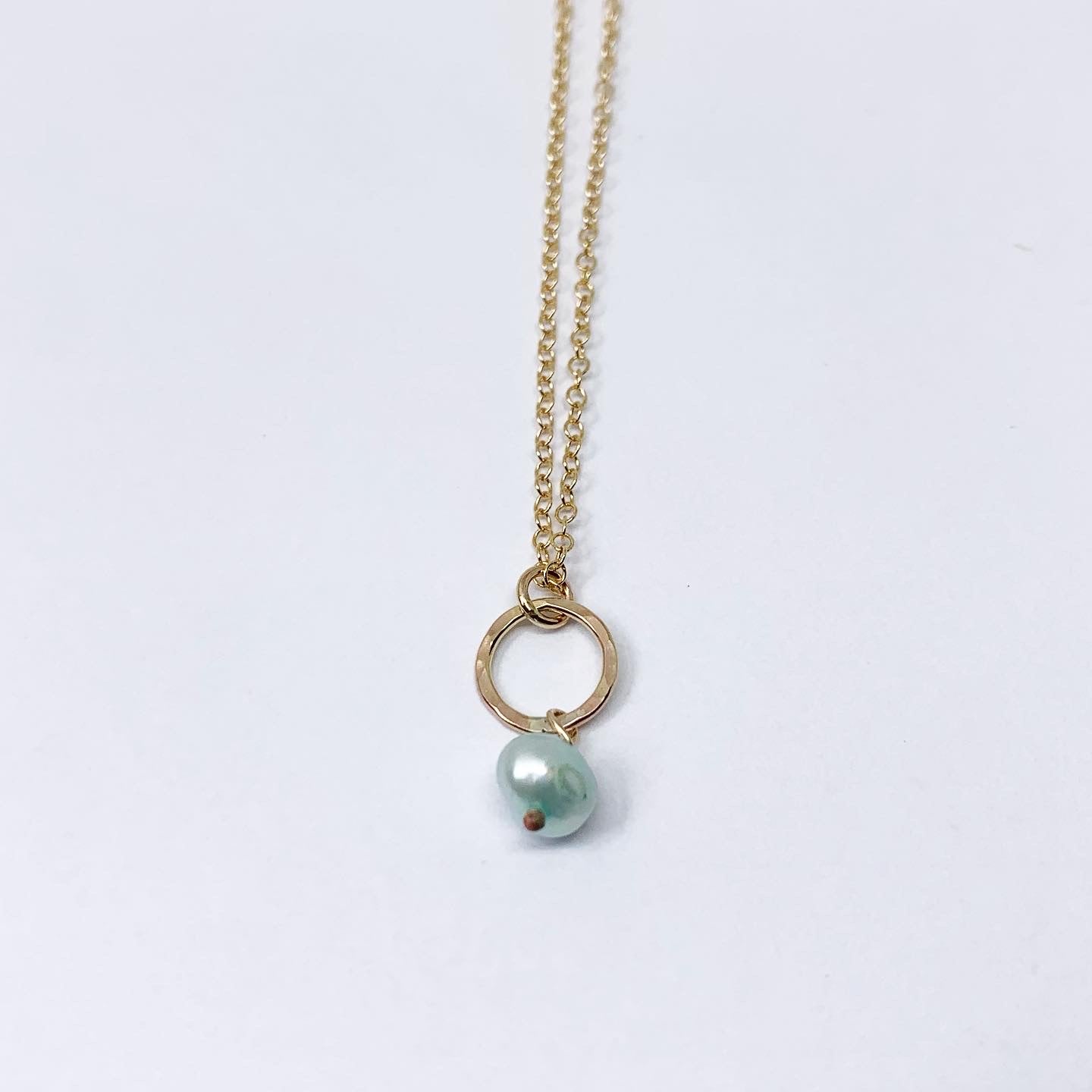 Pearl Drop Charm Necklace-14