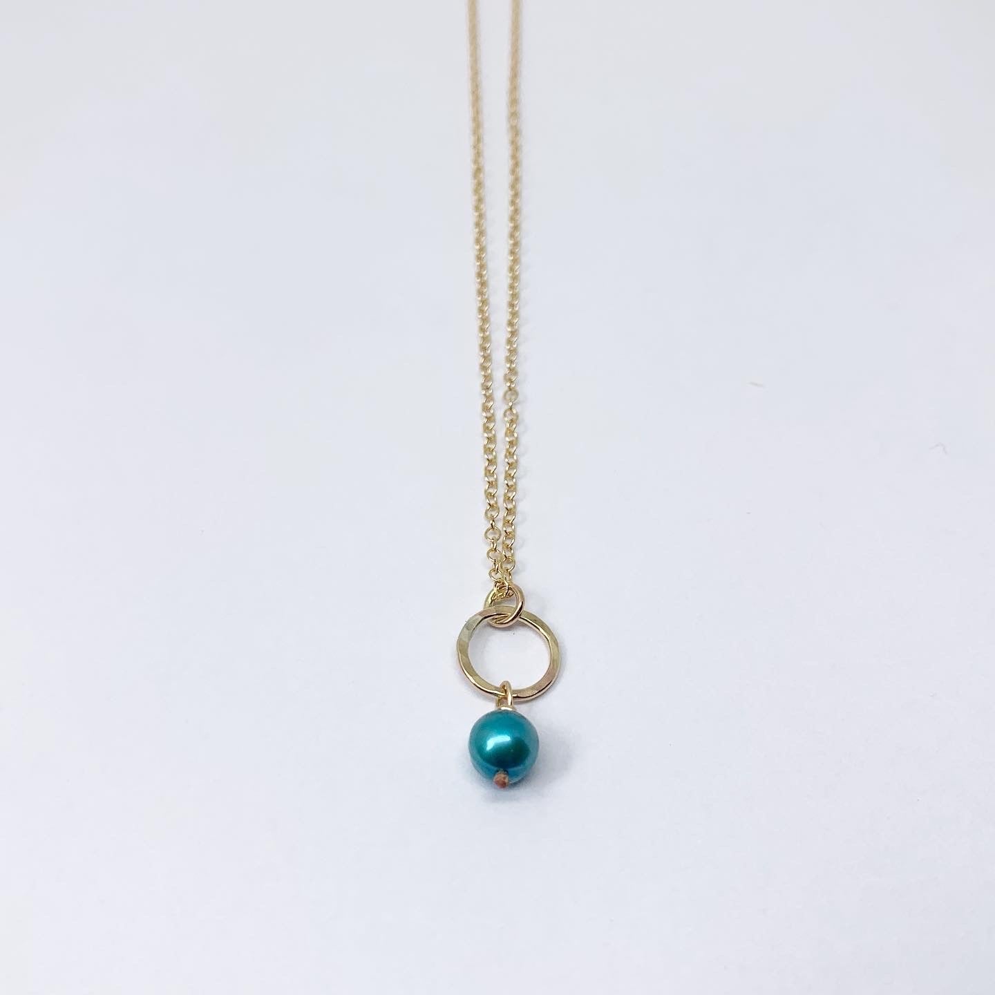 Pearl Drop Charm Necklace-15