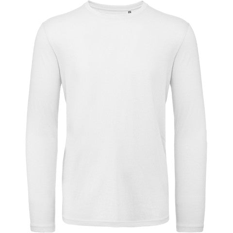 B&C Men's Organic Inspire Long Sleeve T-Shirt - White-0