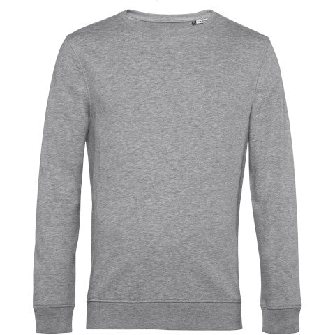 B&C Men's Organic Crew Neck Sweatshirt - Heather Grey-0