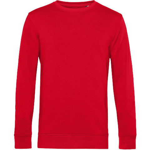 B&C Men's Organic Crew Neck Sweatshirt - Red-0