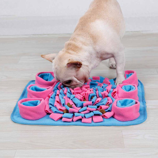 Eco Friendly Pet Dog Snuffle Mat Soft Fleece Colorful Non-slip Dogs Training Blanket Toys Dog Slow Eating Bowl Mats 42x42cm-0