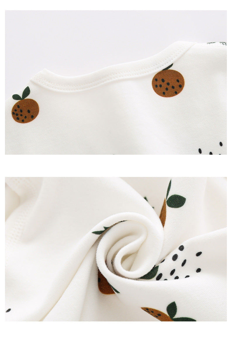 Baby Allover Fruit Graphic 100% Pure Organic Cotton Side Snap Button Tops-5