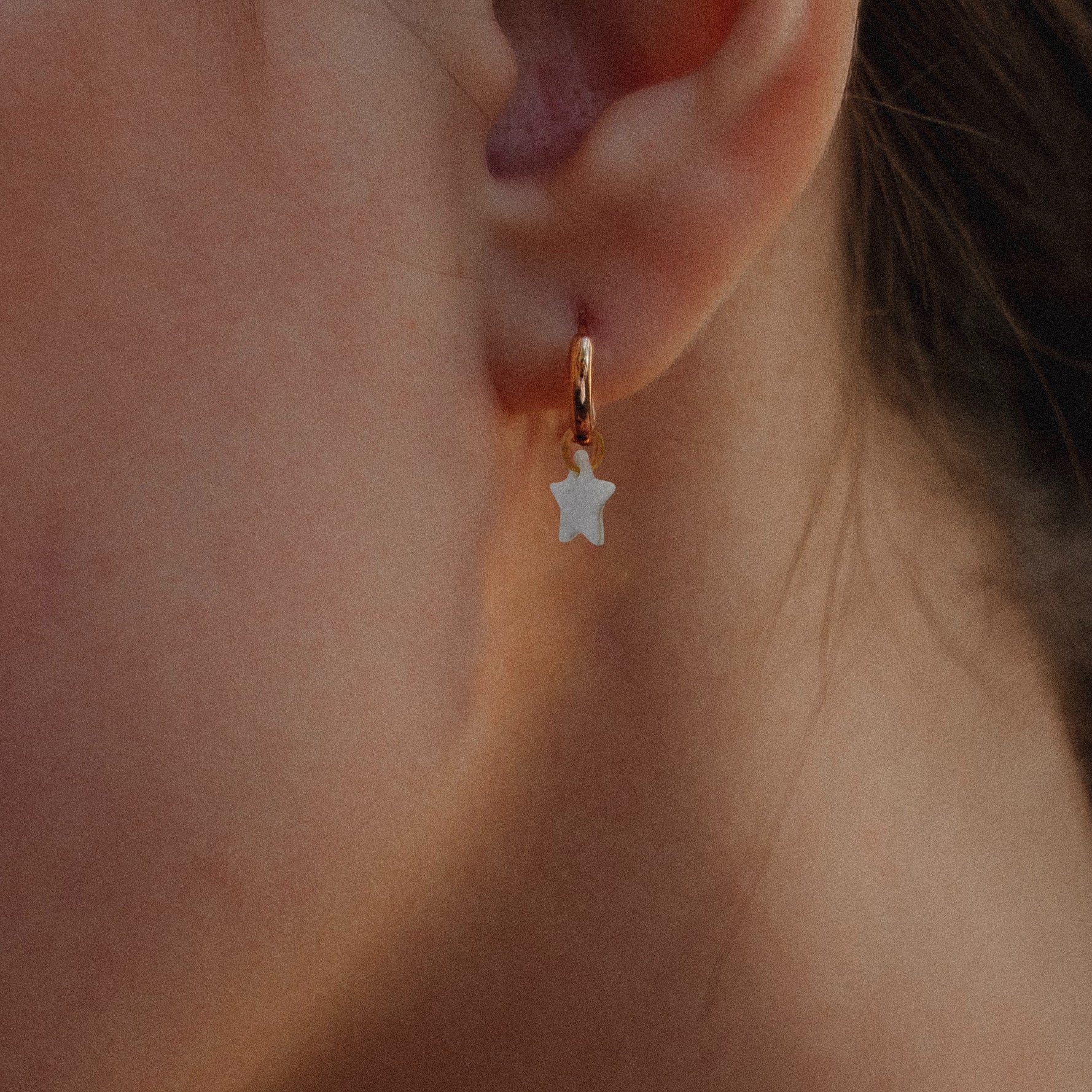 Mother of Pearl Star Huggie Earrings | by Ifemi Jewels-3